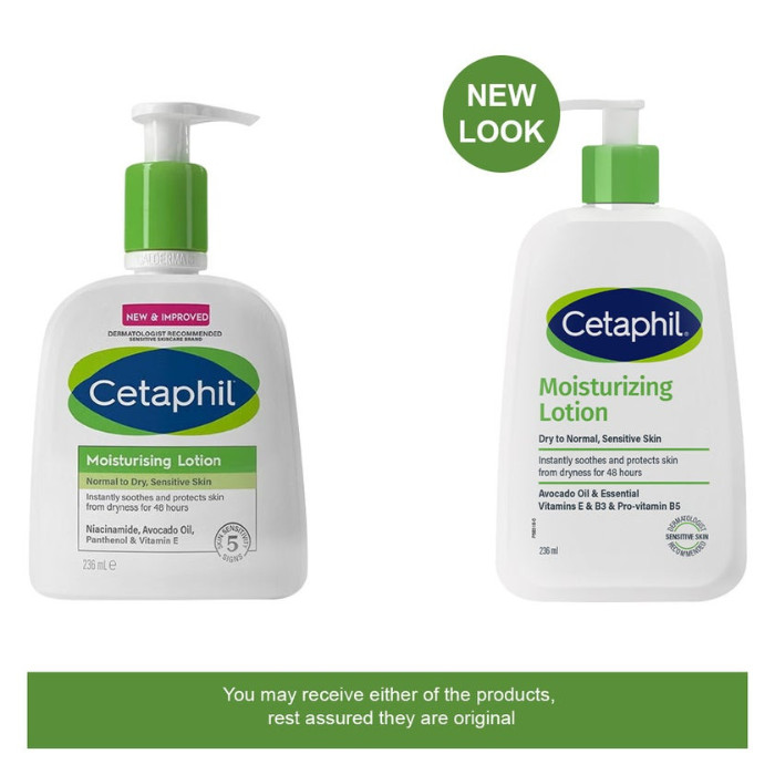 Cetaphil Moisturizing Lotion, 48H Hydration for Dry & Sensitive Skin, Lightweight & Non-Greasy, 236ml