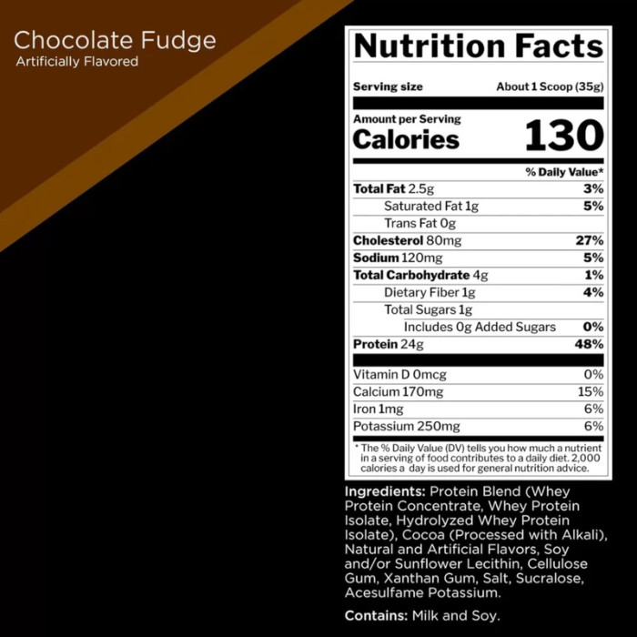 Rule1 Protein Chocolate Fudge - 100% Whey Isolate & Hydrolysate, 10.02lbs, 142 Servings
