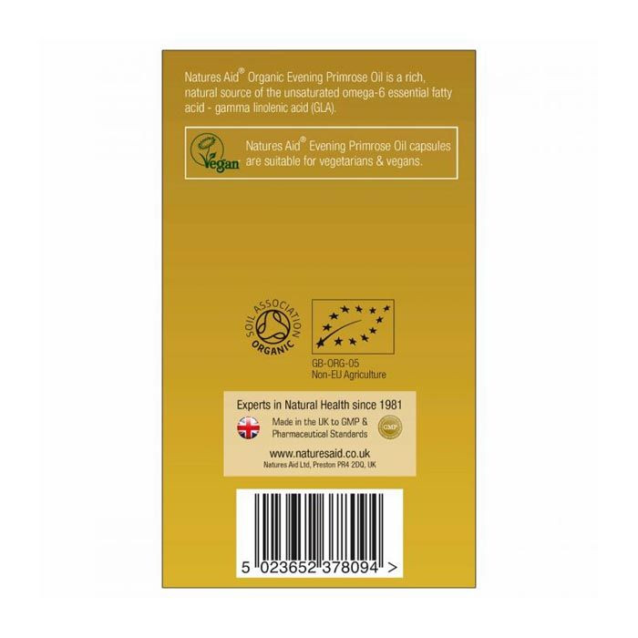 Natures Aid Organic Evening Primrose Oil 90 Vegetable capsules