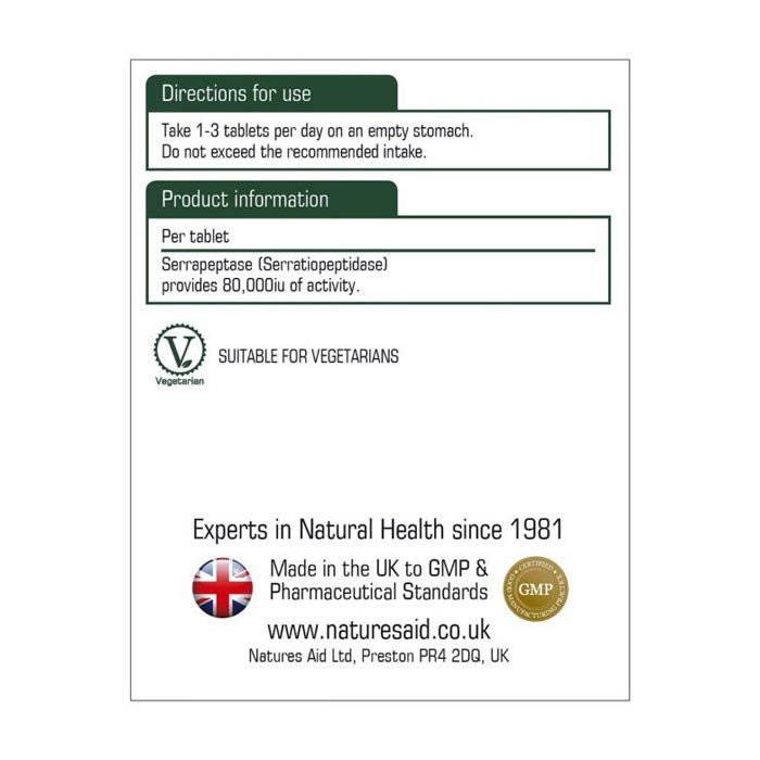 Natures Aid Serrapeptase 80,000 IU 90 Tablets