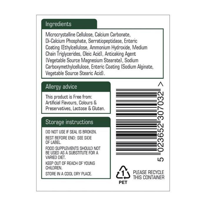 Natures Aid Serrapeptase 80,000 IU 90 Tablets