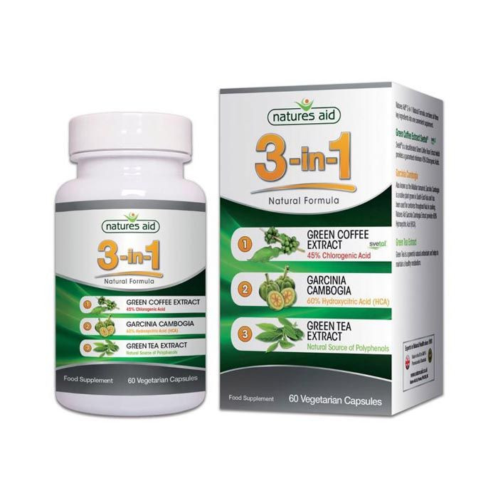 Natures Aid 3-In-1 Natural Formula 1000 mg 60 Capsules