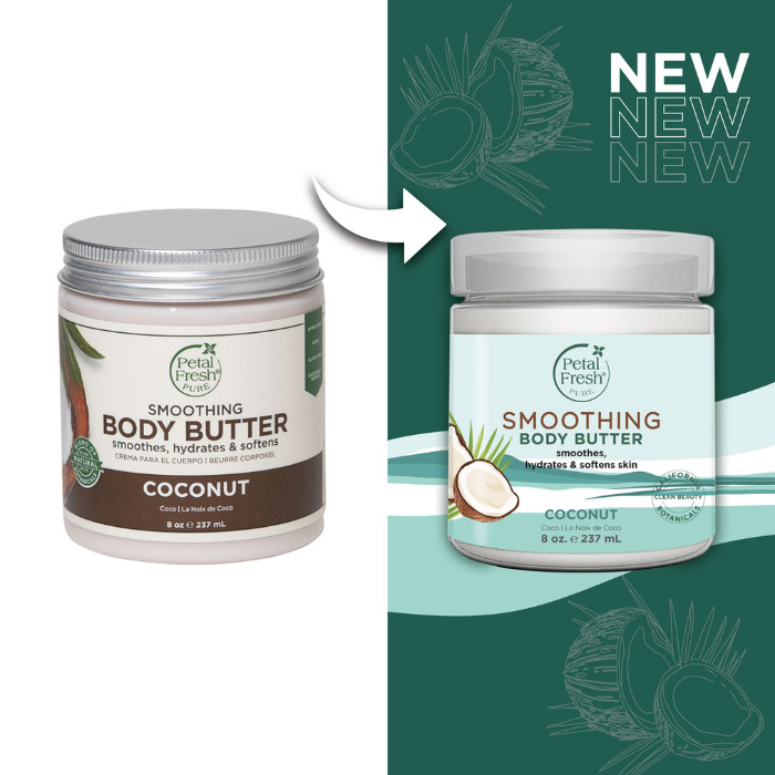 Petal Fresh Pure Coconut Body Butter, Ultra-Hydrating Moisturizer with Organic Coconut Oil for Dry, Rough Skin 8 oz