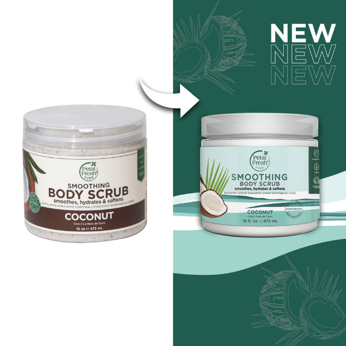 Petal Fresh Pure Coconut Oil Body Scrub- Deep Cleansing, Moisturizing, Natural Exfoliant for Smooth, Radiant Skin 16 oz