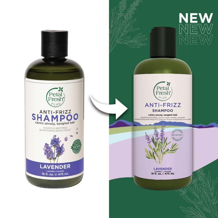 Petal Fresh Pure Lavender Anti-Frizz Shampoo, Smooth, Moisturizing Botanical Cleanser for Silky Hair, 475ml