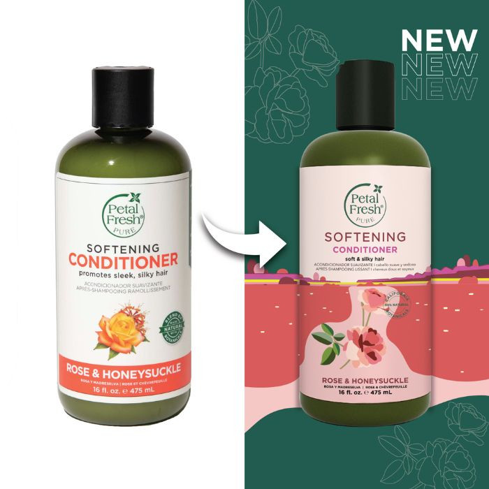 Petal Fresh Pure Rose and Honeysuckle Shampoo, Softening, Hydrating, Vegan Botanical Hair Cleanser, 475ml