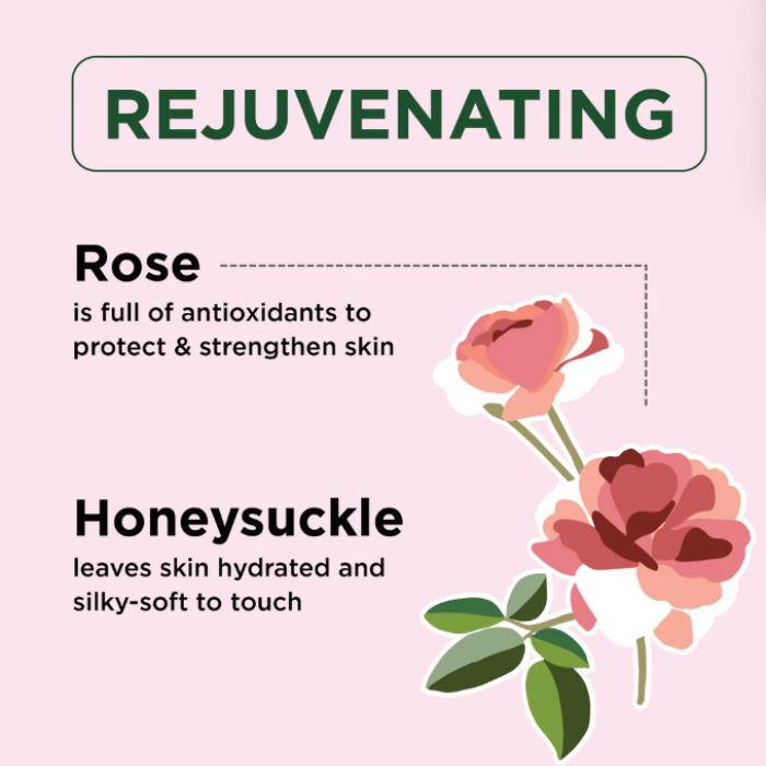 Petal Fresh Pure Rose and Honeysuckle Bath and Shower Gel, Hydrating, Soothing & Floral Skin Cleanser, 475ml