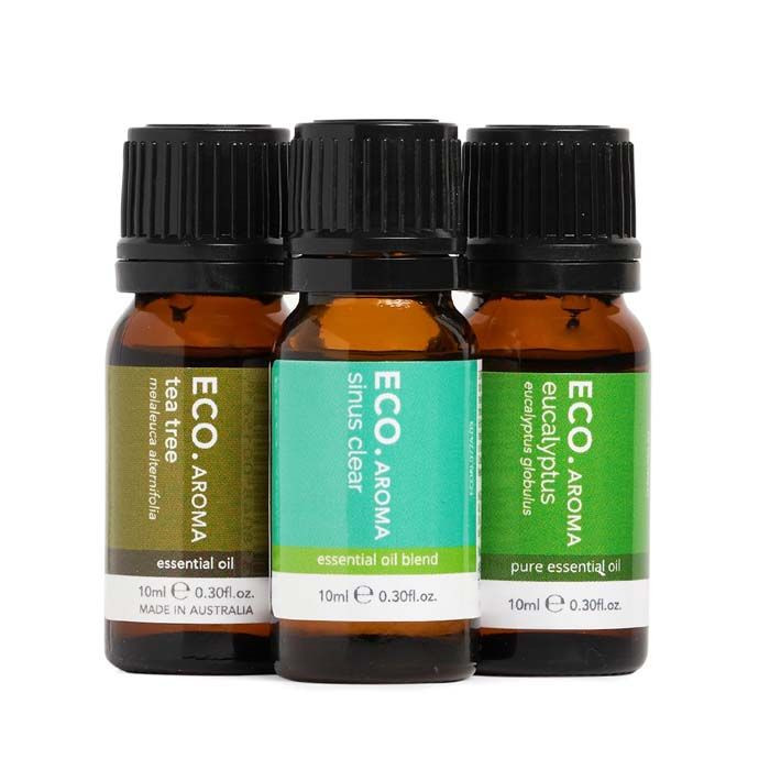 زيت ثلاثي لمقاومة الأنفلونزا (علاج الجيوب الأنفية، شجرة الشاي، نبات الكافور) من ايكو