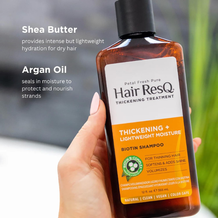 Petal Fresh Pure Hair Resq Shampoo, Deep Hydration and Softness for Dry, Damaged Hair, 355ml