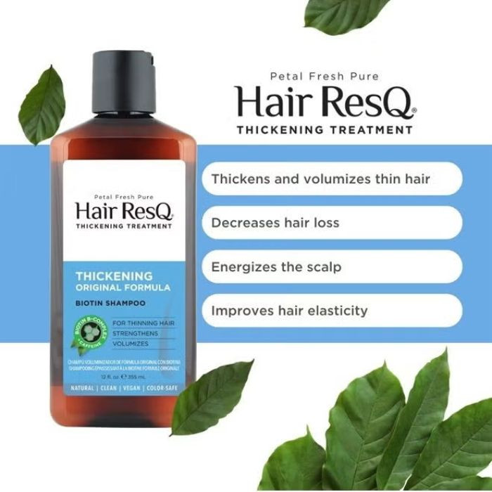 Petal Fresh Pure Hair Resq Thickening Conditioner, Biotin and Caffeine for Fuller, Stronger, Volumized Hair, 355ml