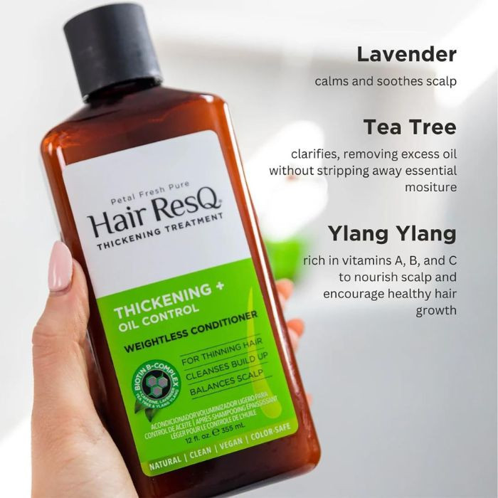 Petal Fresh Pure Hair Resq Thickening Oil Control Conditioner, Purifying, Volumizing and Balanced Scalp Care, 355ml