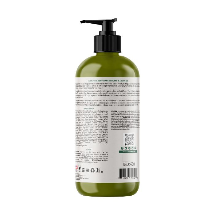 Petal Fresh Pure Hydrating Body Wash, Seaweed and Argan Oil, Moisturizing for Soft Skin, 475ml