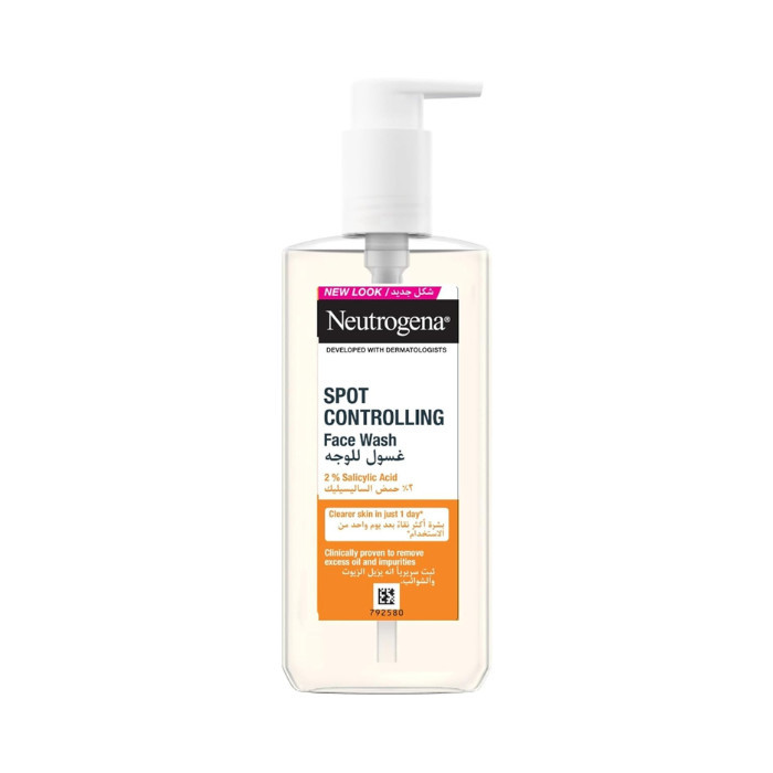 Neutrogena Spot Controlling Facial Wash, Salicylic Acid Daily Cleanser for Acne-Prone Skin, 200ml