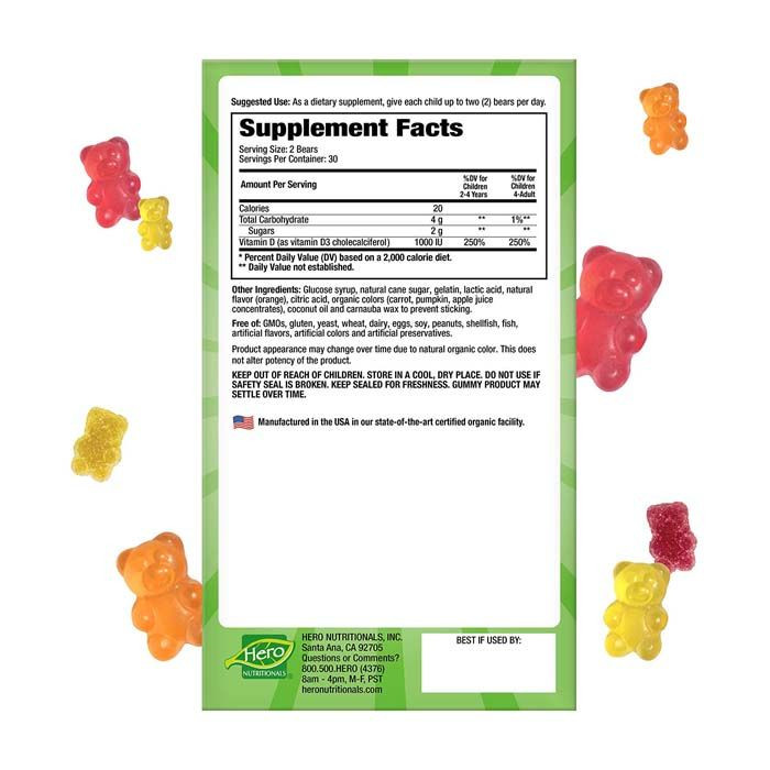 علكة يمي بييرز أورجانيك الغنية بالكالسيوم وفيتامين دي 3 من هيرو نيوتريشونالز 90 علكة