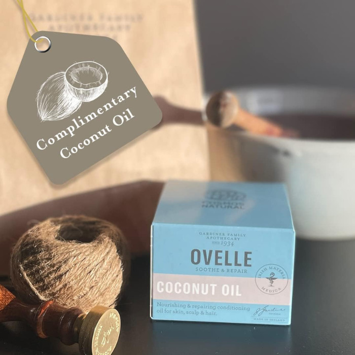 Ovelle Coconut Oil Emollient Moisturizer, Multi-Purpose, Hypoallergenic Skin, Hair & Scalp Conditioner - 100g
