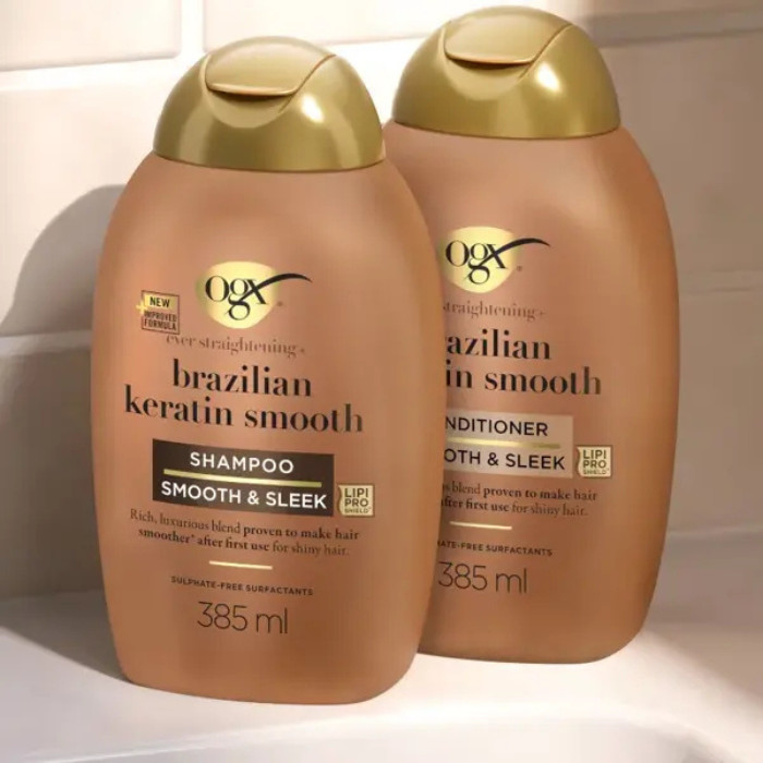 Ogx Brazilian Keratin Shampoo 385ml + Conditioner 385ml Combo