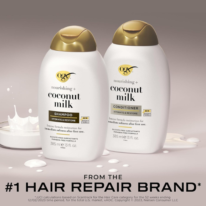 Ogx Coconut Milk Shampoo 385ml & Conditioner 385ml Combo