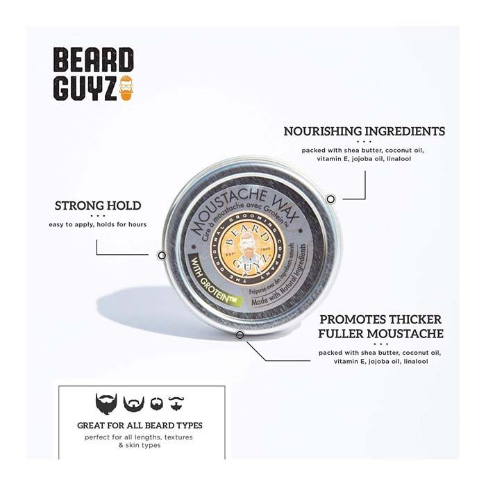 Beard Guyz Moustache Wax With Grotein 1 Oz