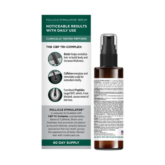 Petal Fresh Pure Hair Resq Follicle Stimulator Serum, Biotin and Caffeine Thickening Treatment for Thinning Hair, 60ml