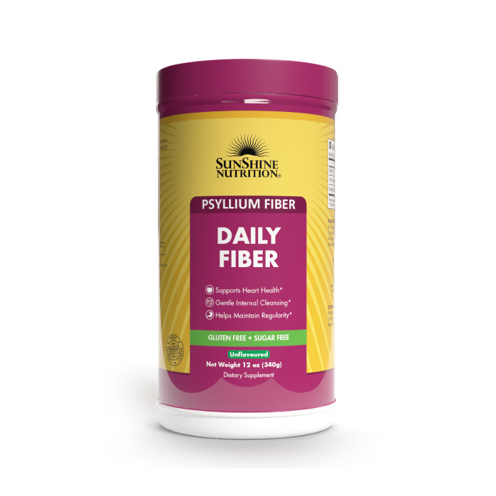 Sunshine Nutrition Psyllium Daily Fibre, Natural Soluble for Digestive Health & Regularity, 340g