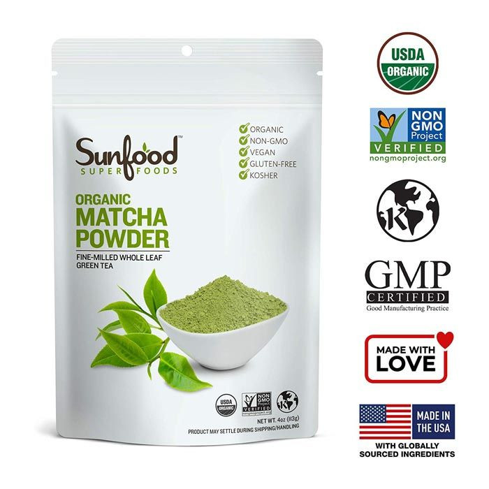 مسحوق شاي الماتشا الأخضر من صن فود سوبرفودز -  4 أونصة