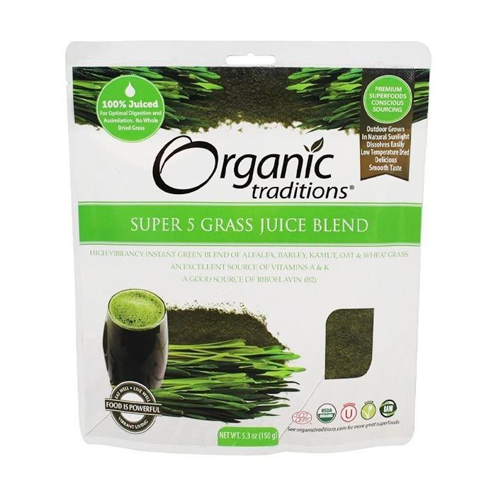 Organic Traditions Super 5 Grass Juice Blend 150g