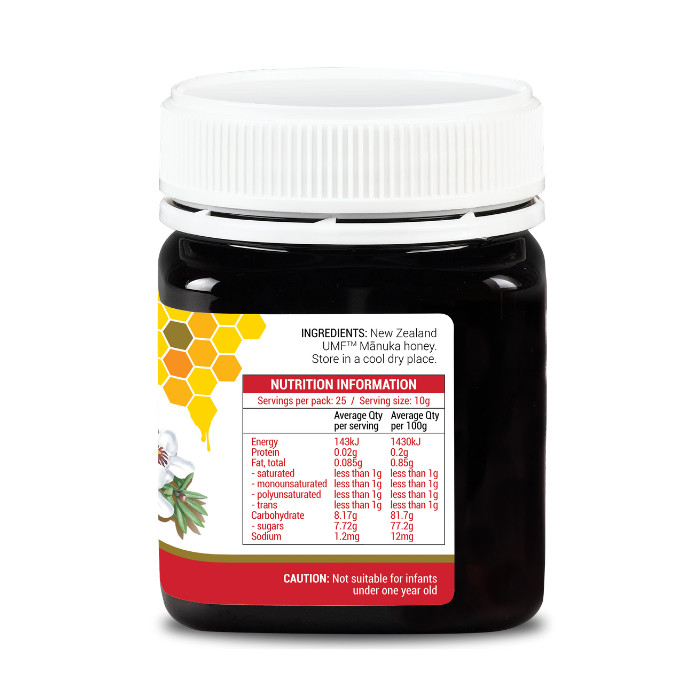 NZ Health UMF 7+ Manuka Honey, Natural Antibacterial Support & No Additives – 250g