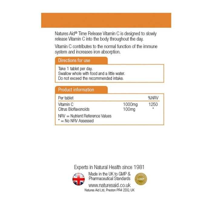 Natures Aid Vitamin C 1000 mg Time Release Tablets 180's