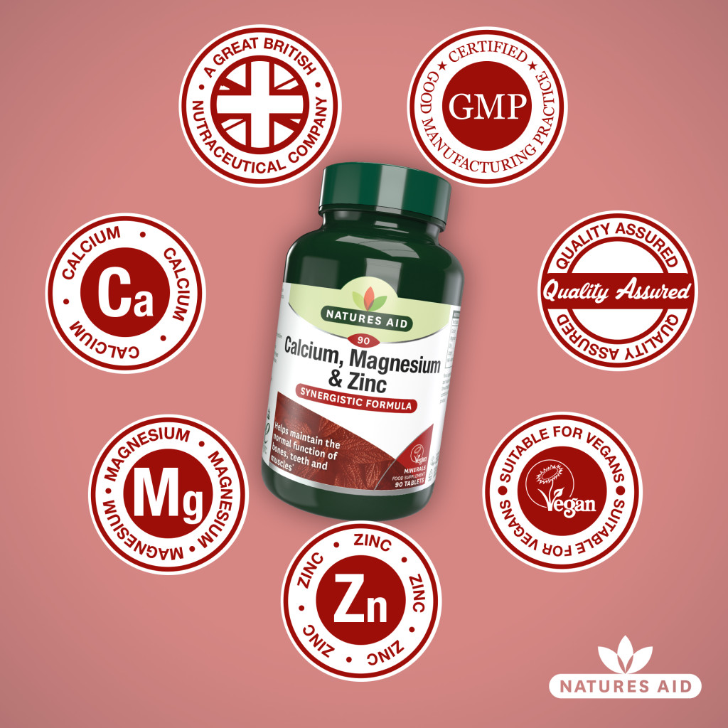 Natures Aid Calcium Magnesium & Zinc Tablets 90's