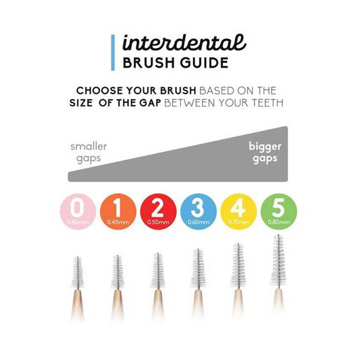 فرشاة بامبو للتنظيف بين الأسنان من شركة همبل مقاس 1برتقالي 6