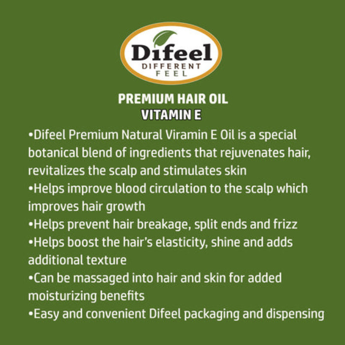 Difeel Premium Natural Hair Oil Vitamin E 75ml Twin Pack