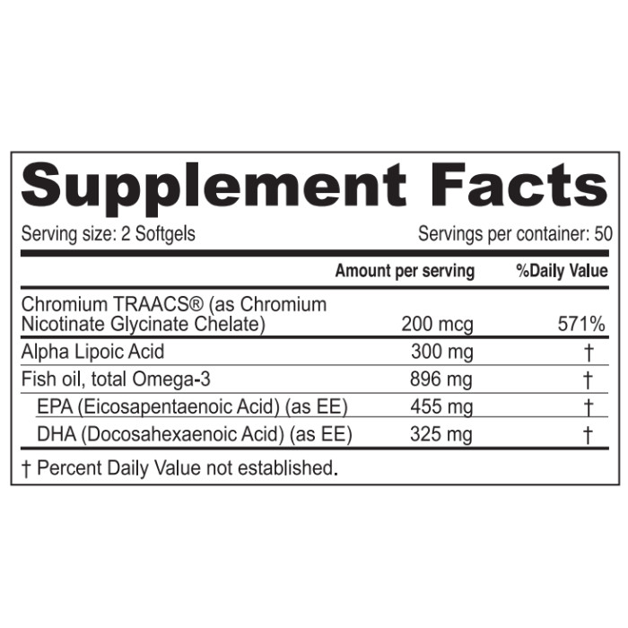 100 كبسولة Dha الهلامية أوميغا 896 مجم لدعم سكر الدم من نوردك صن شاين
