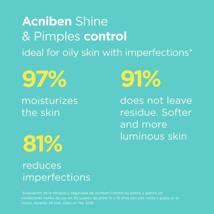 Isdin Acniben Shine and Blemish Control Gel Cream, Oil-Free Hydration for Oily & Acne-Prone Skin, 40ml