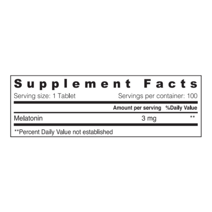Sunshine Nutrition Melatonin 3mg – Natural Sleep Aid for Deep Rest, Relaxation & Immune Support – 100 Tablets