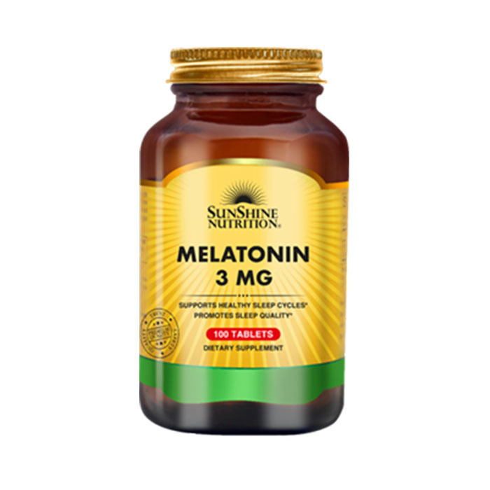 Sunshine Nutrition Melatonin 3mg – Natural Sleep Aid for Deep Rest, Relaxation & Immune Support – 100 Tablets
