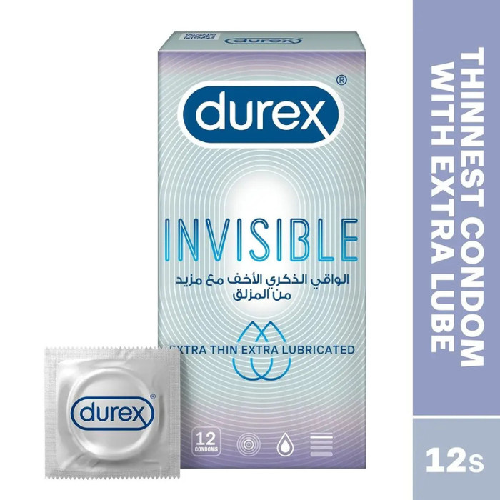 Durex Invisible Extra Lubricated Condom 12's
