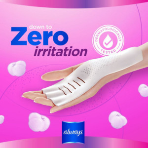Always Radiant Feminine Pads Size 1, Regular Absorbency, FlexFoam, Unscented – 100% Leak-Free & Odor Control 13s