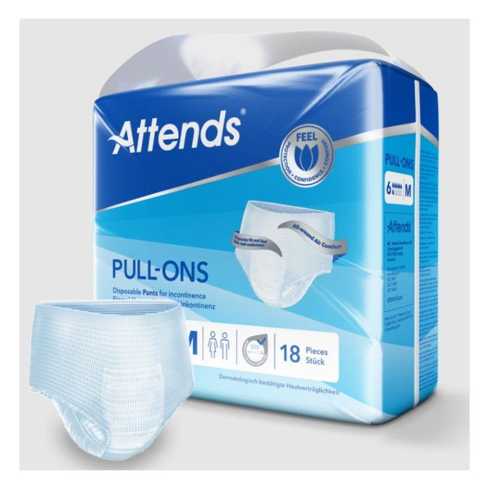 Attends Pull-Ons 6 Medium Disposable Incontinence Pants, Pack of 18pcs