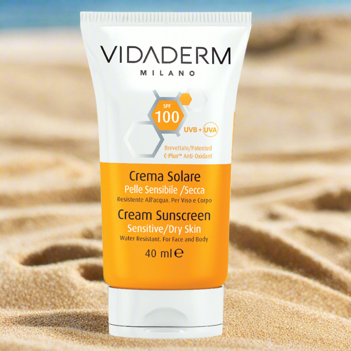 Vidaderm (SPF 100) Cream Sunscreen – Full Spectrum Protection for Sensitive, Sun-Allergic & Post-Treatment Skin, 40ml