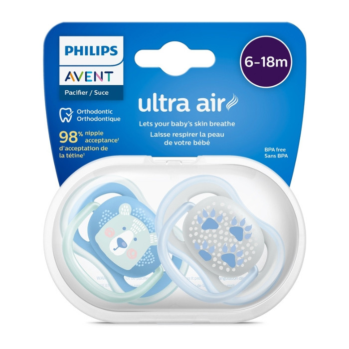 Philips Avent Ultra Air Freeflow Soother 6-18M Assorted PA256