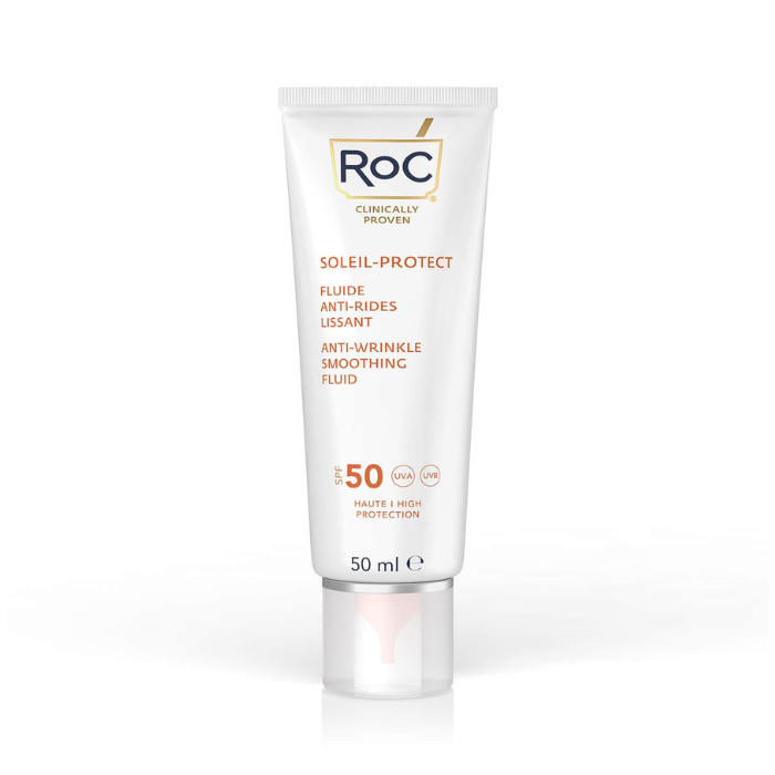 Roc Soleil-Protect Anti-Wrinkle Smoothing Fluid (SPF 50) Anti-Aging Sunscreen with Retinol & Broad-Spectrum Protection – 50ml