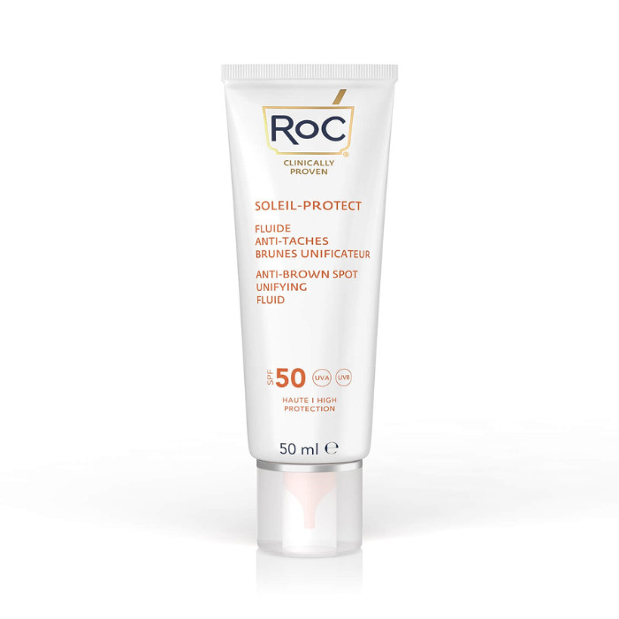 Roc Soleil Protect Anti-Brown Spot Unifying Fluid (SPF 50) Daily Facial Sunscreen for Dark Spot Prevention & Skin Tone Correction – 50ml