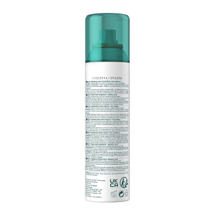 Roc Keops Fresh Spray Deodorant - 24-Hour Odor Protection | Alcohol-Free, Fragrance-Free & Hypoallergenic for Sensitive Skin 100ml