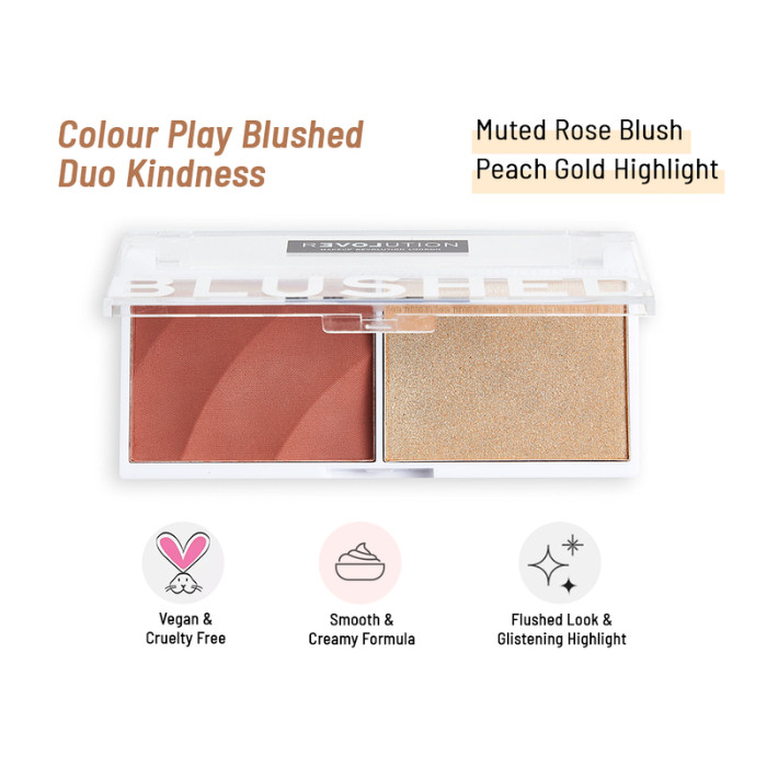Revolution Colour Play Blushed Duo Blush & Highlighter Kindness