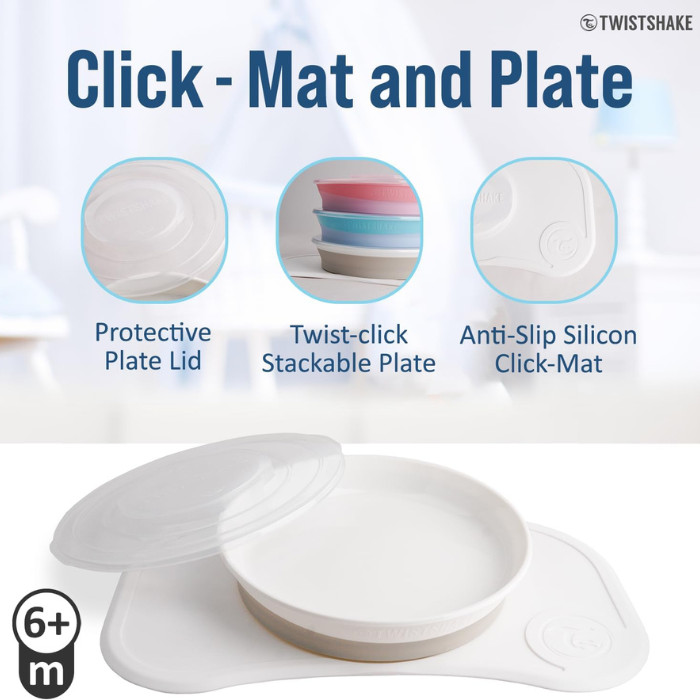 Twistshake Click-Mat Mini + Plate White