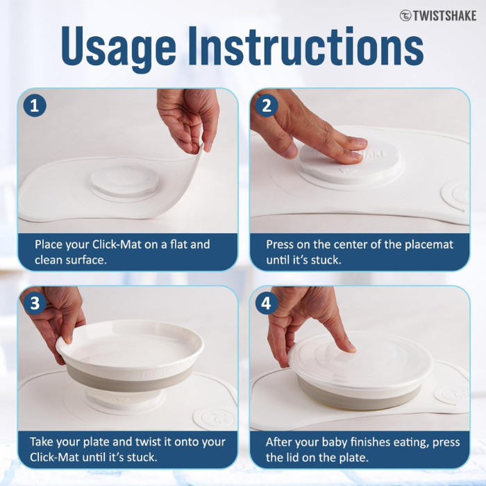 Twistshake Click-Mat Mini + Plate White