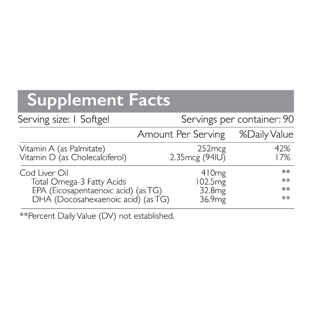 Radiant Platinum Cod Liver Oil 90 Softgels