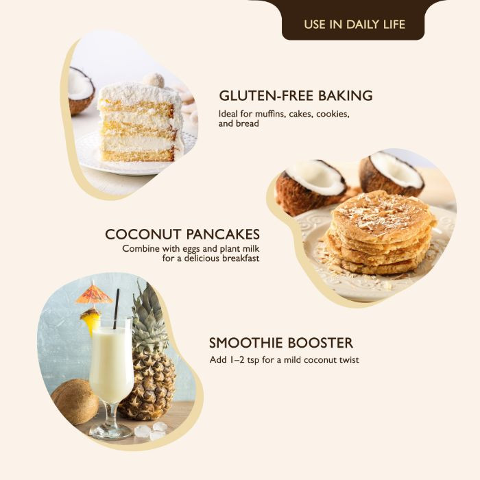 Earth’s Finest Organic Coconut Flour, Gluten-Free, Low-Carb, High-Fiber, Wheat Alternative for Healthy Baking, 500g