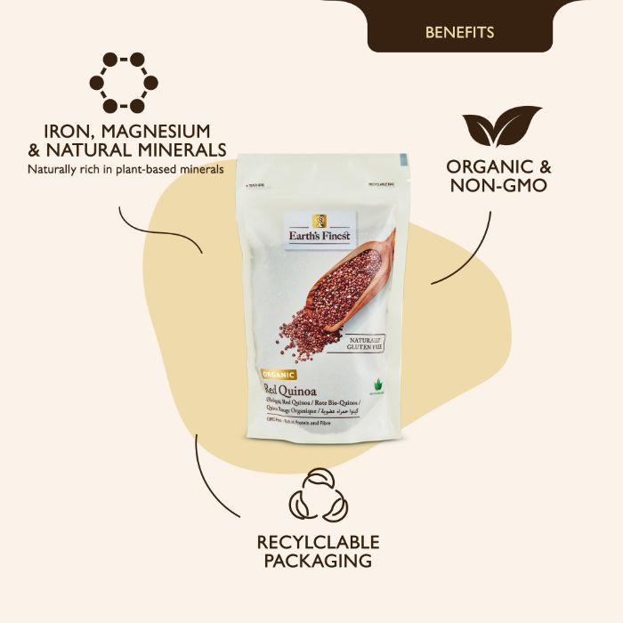 Earth’s Finest Organic Red Quinoa Gluten Free, High-Protein Superfood and Rice Alternative, 340g