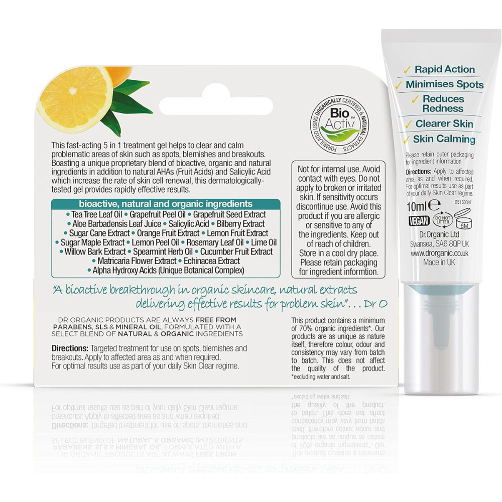Dr.Organic Skin Clear 5 In 1 Treatment Gel 10ml